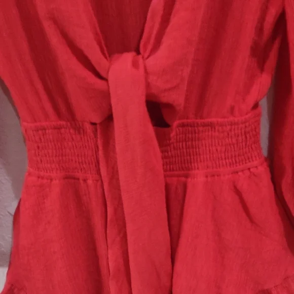 Hello Molly Vibrant Red Ruffle Dress - Picture 7 of 17